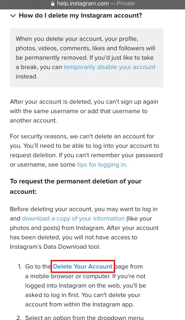 Delete Your Account