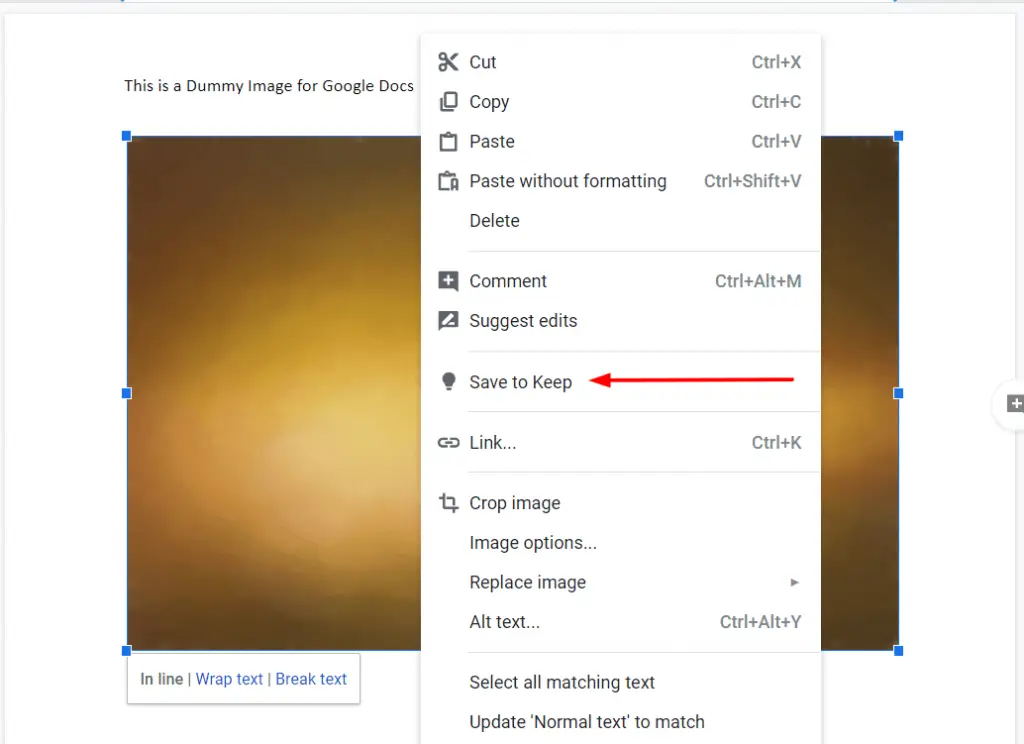 Save to Google Keep